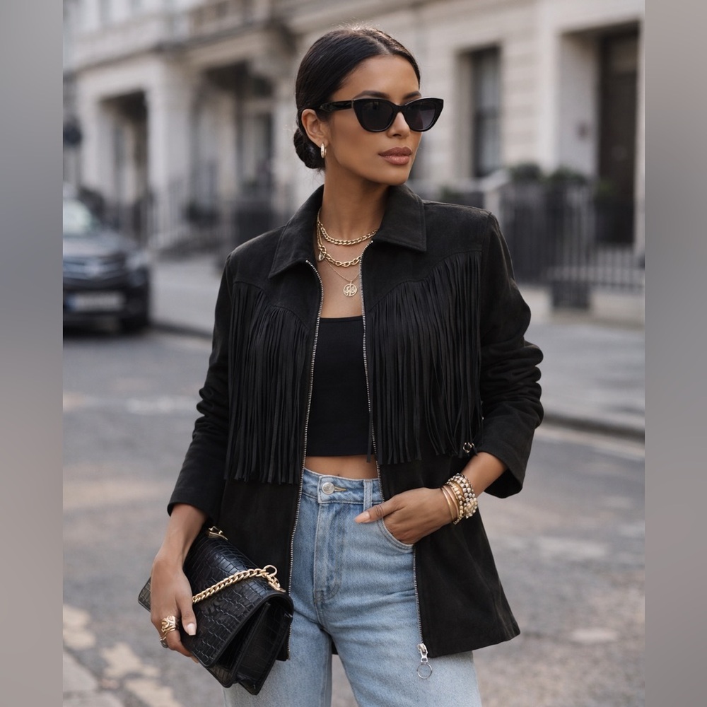 Weworewhat fringe jacket Aug sale